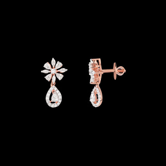 18K Rose Gold Diamond Earrings - 0.675ct VVS-VS-EF