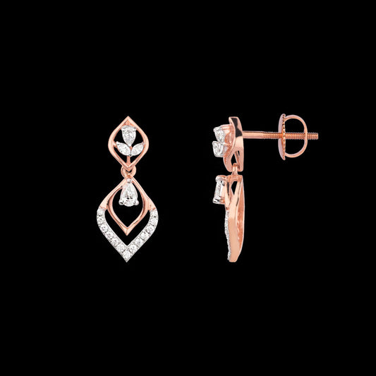 18K Two Tone Gold Diamond Earrings - 0.521ct VVS-EF