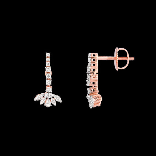 18K Rose Gold Diamond Earrings - 0.531ct VVS-VS-EF