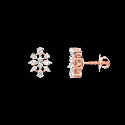 18K Rose Gold Diamond Earrings - 0.559ct VVS-VS-EF