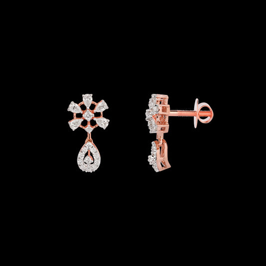 18K Rose Gold Diamond Earrings - 0.544ct VVS-VS-EF