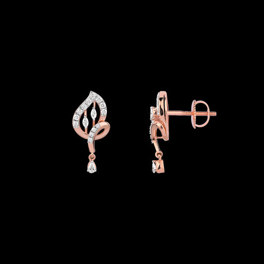 18K Rose Gold Diamond Earrings - 0.563ct VVS-VS-EF