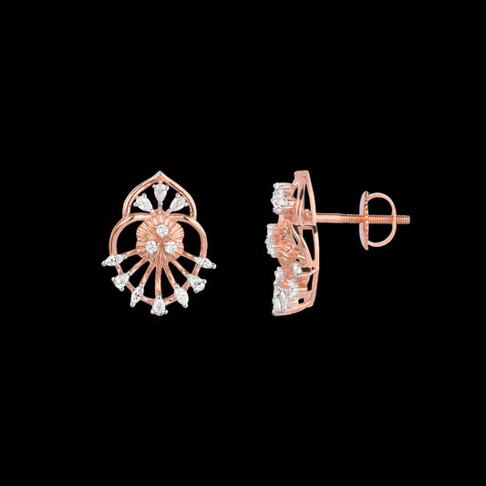 18K Rose Gold Diamond Earrings - 0.588ct VVS-VS-EF
