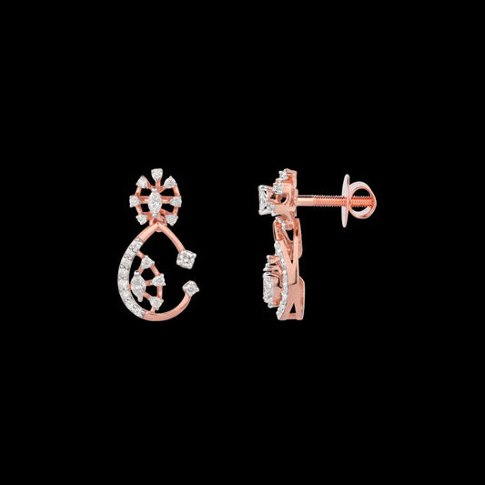18K Rose Gold Diamond Earrings - 0.401ct VVS-VS-EF