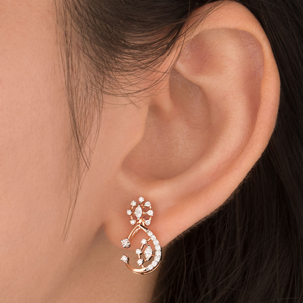 18K Rose Gold Diamond Earrings - 0.401ct VVS-VS-EF