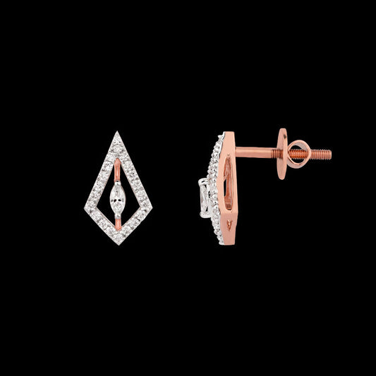 18K Rose Gold Diamond Earrings - 0.332ct VVS-VS-EF
