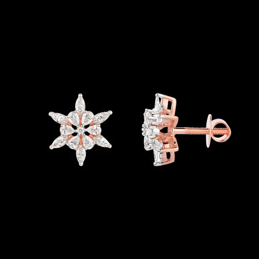 18K Rose Gold Diamond Earrings - 0.741ct VVS-VS-EF