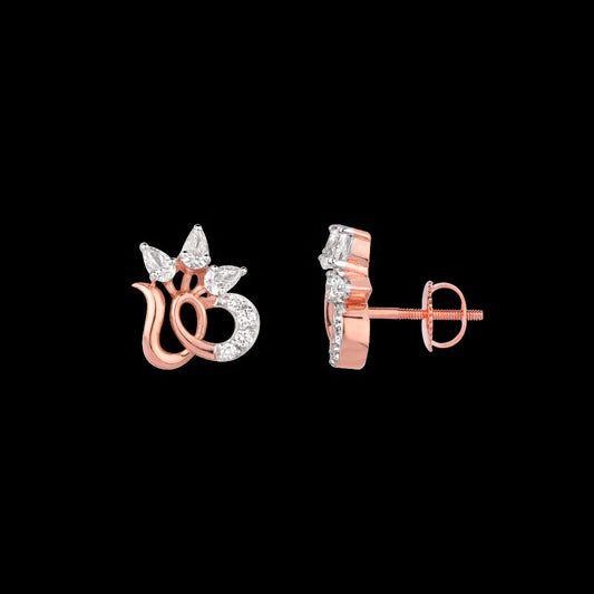 18K Rose Gold Diamond Earrings - 0.421ct VVS-VS-EF