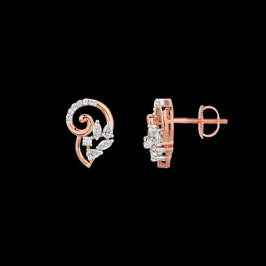 18K Rose Gold Diamond Earrings - 0.363ct VVS-VS-EF