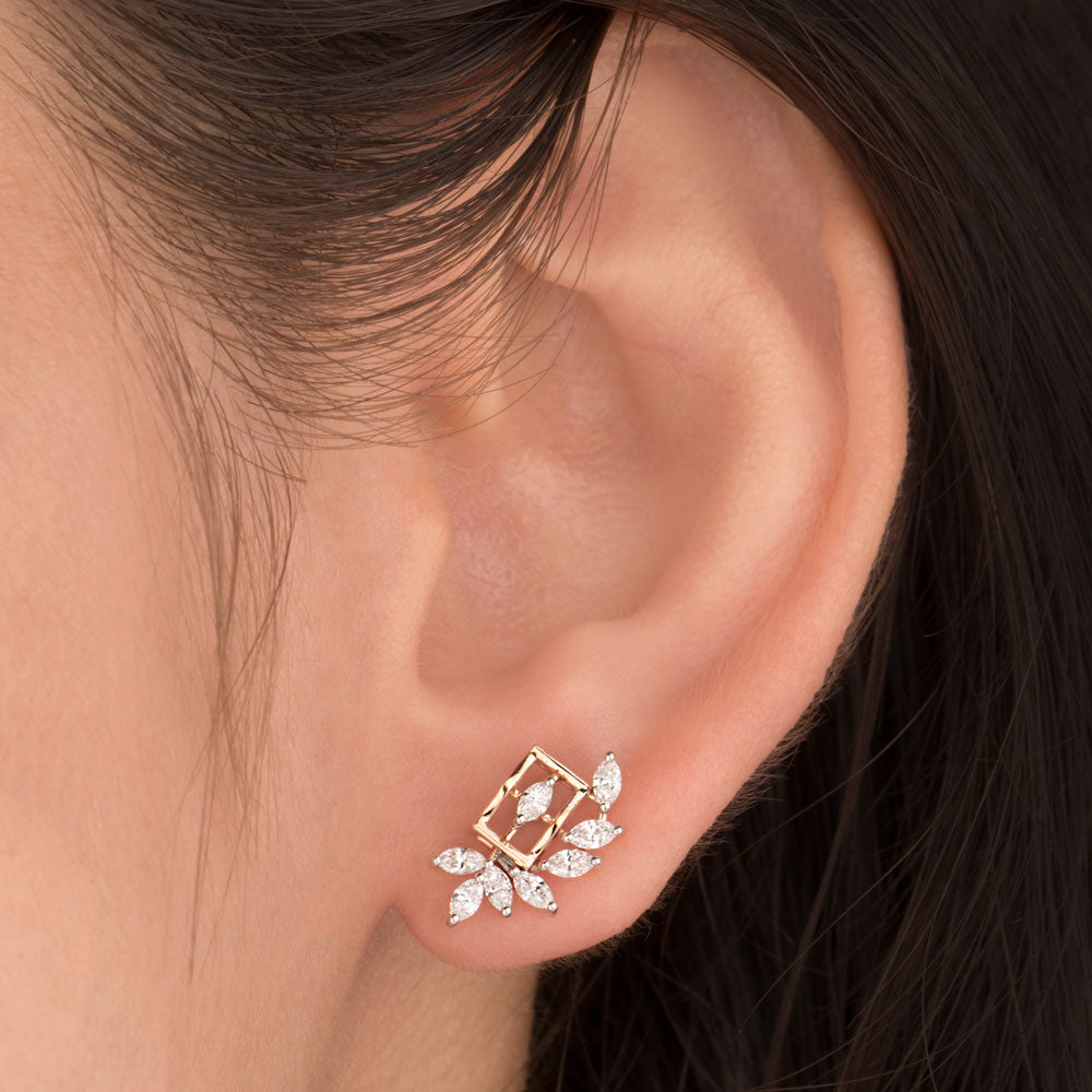 18K Rose Gold Diamond Earrings - 0.56ct VVS-VS-EF