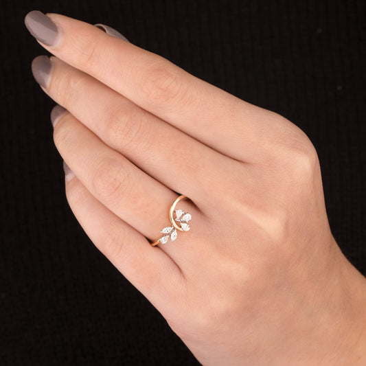 18K Rose Gold Diamond Ring - 0.237ct VVS-FG