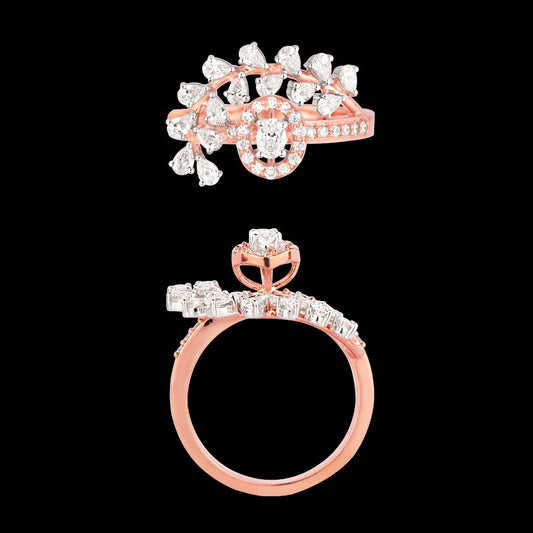 18K Two Tone Gold Diamond Ring - 0.833ct VVS-FG