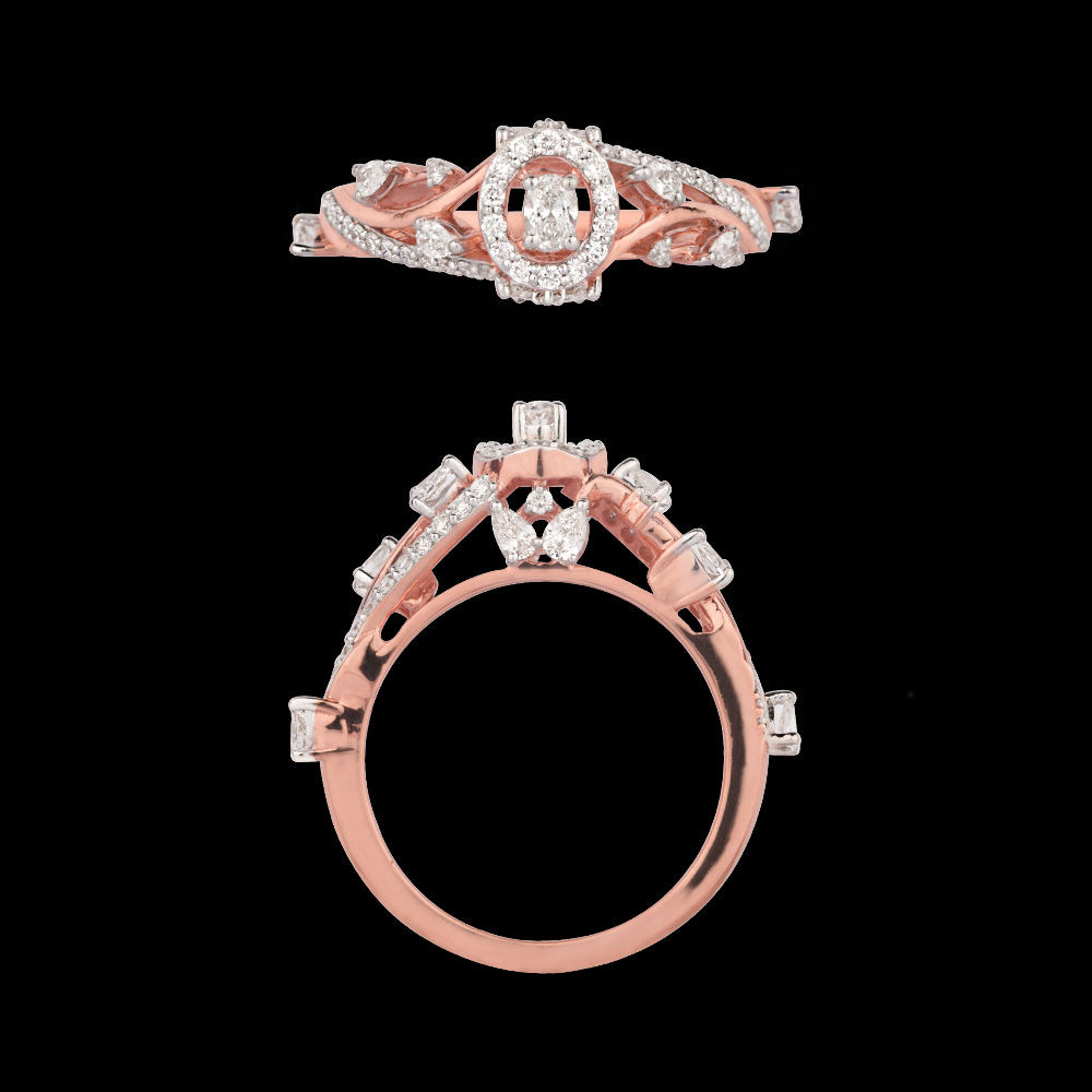 18K Rose Gold Diamond Ring - 1.381ct VVS-VS-HIJ