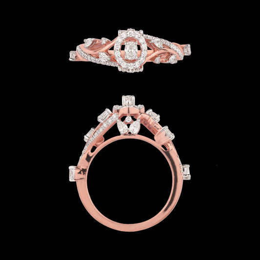 18K Rose Gold Diamond Ring - 1.381ct VVS-VS-HIJ