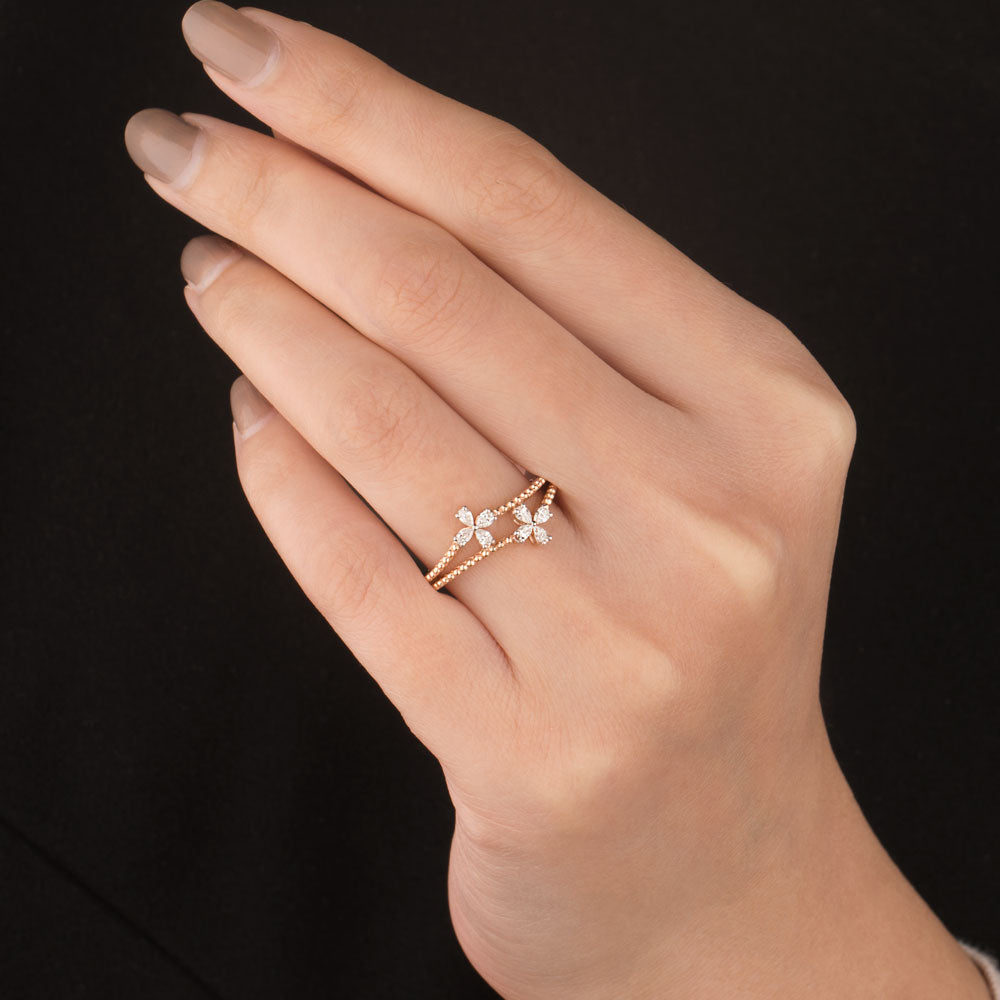 18K Rose Gold Diamond Ring - 0.239ct VVS-VS-EF