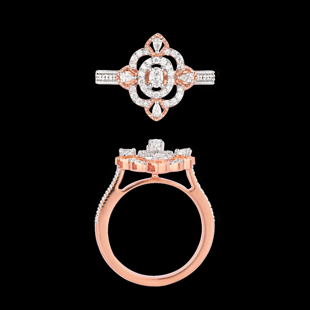 18K Rose Gold Diamond Ring - 0.458ct VVS-FG
