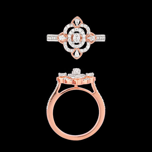 18K Rose Gold Diamond Ring - 0.458ct VVS-FG