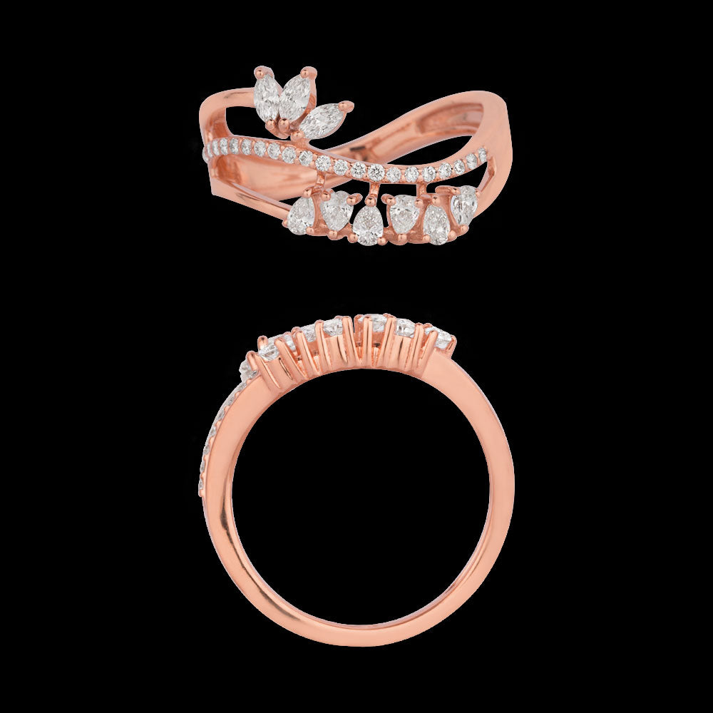 18K Rose Gold Diamond Ring - 0.453ct VVS-VS-EF