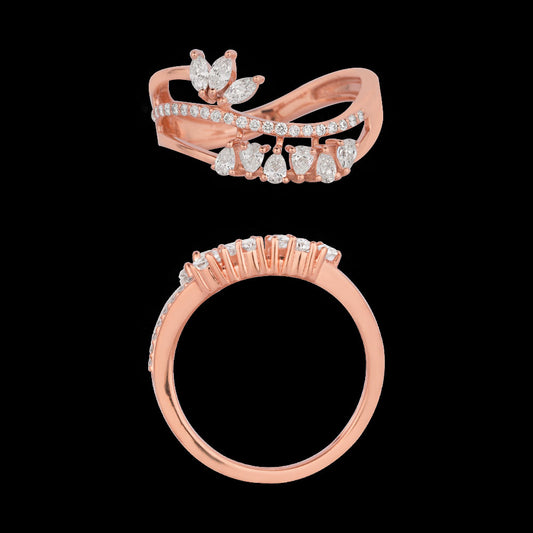 18K Rose Gold Diamond Ring - 0.453ct VVS-VS-EF