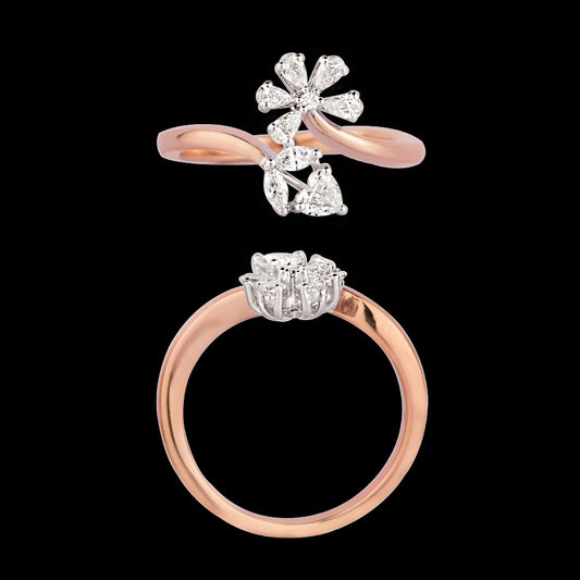 18K Rose Gold Diamond Ring - 0.461ct VVS-FG