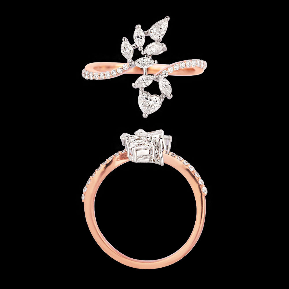 18K Rose Gold Diamond Ring - 0.652ct VVS-FG