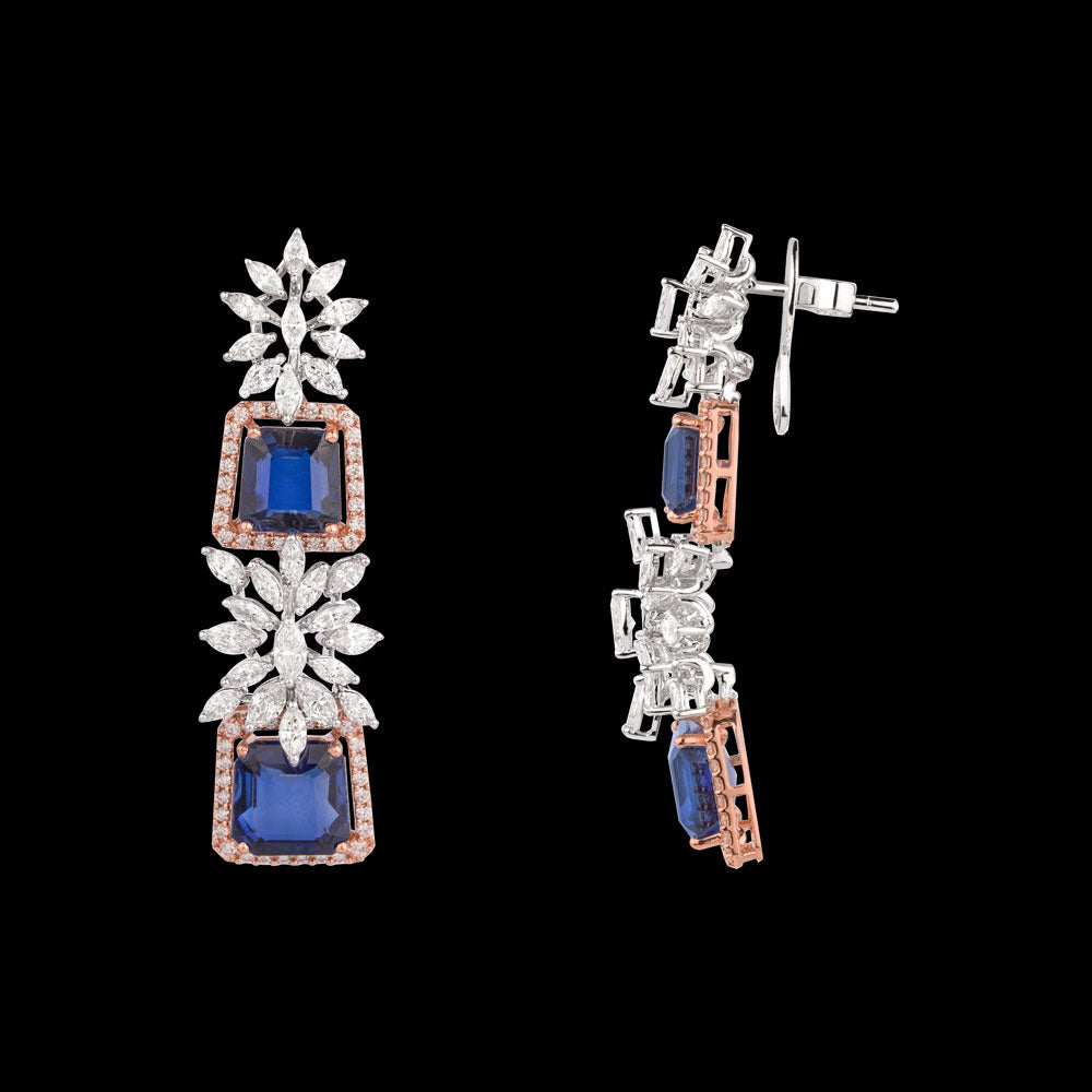 18K Two Tone Gold Diamond Jewellery - 4.24ct VVS-GH with Colour Stones