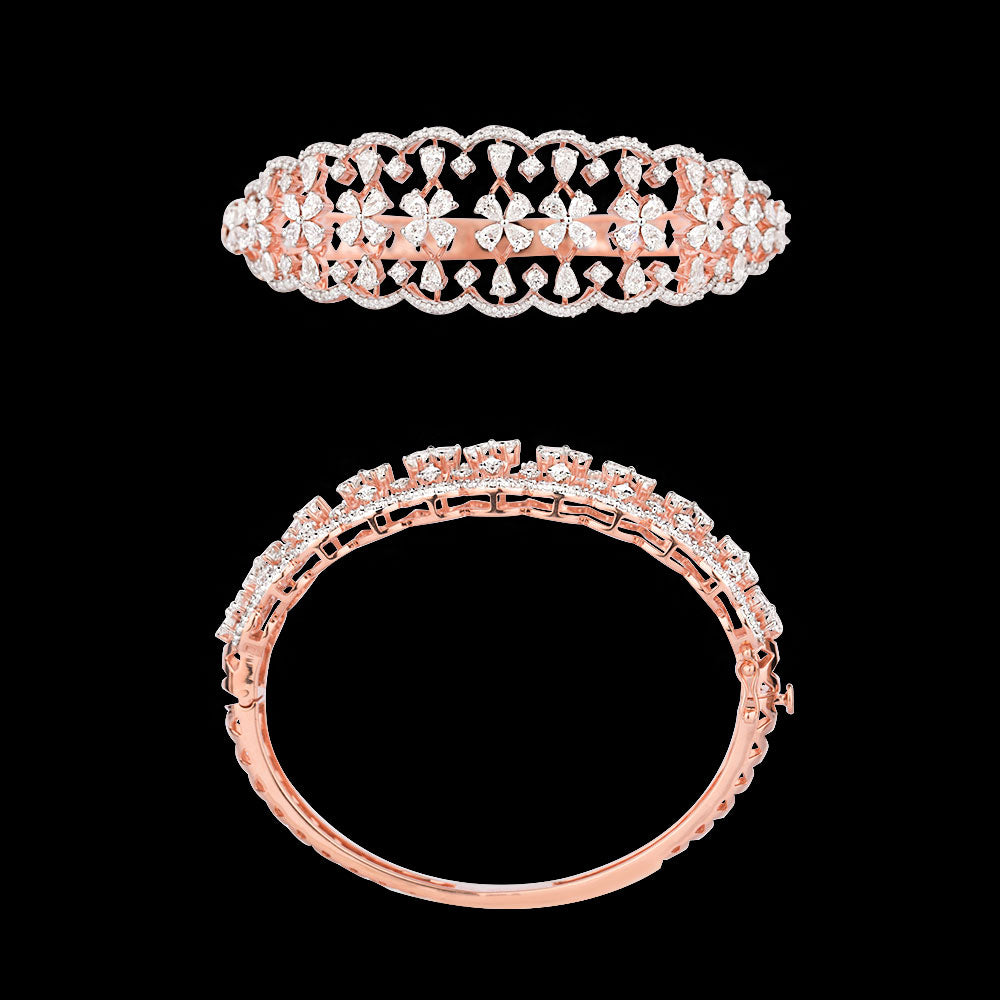 18K Rose Gold Diamond Kada - 5.222ct VVS-VS-EF