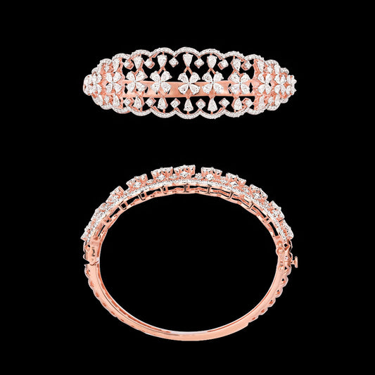 18K Rose Gold Diamond Kada - 5.222ct VVS-VS-EF