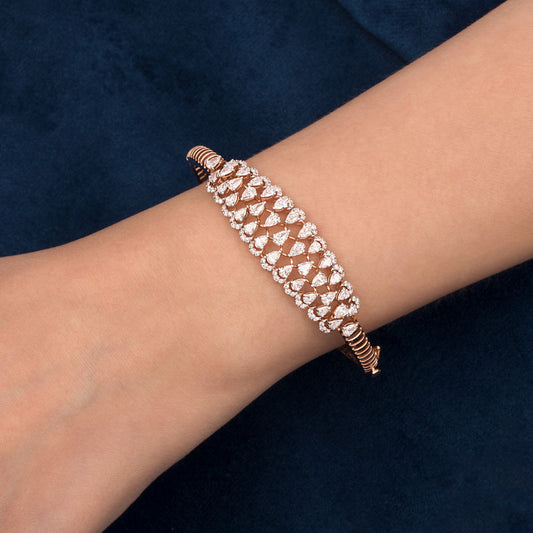 18K Rose Gold Diamond Kada - 3.208ct VS-SI-EF