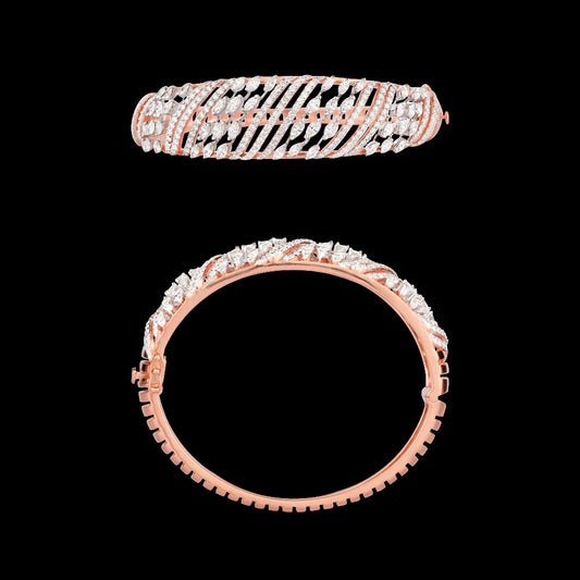 18K Rose Gold Diamond Kada - 4.819ct VVS-VS-HI