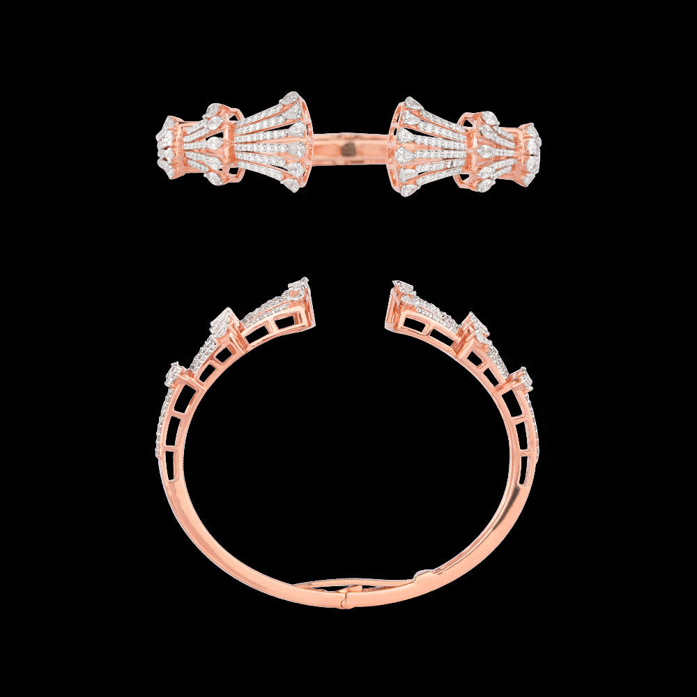 18K Rose Gold Diamond Kada - 2.943ct VVS-VS-HI