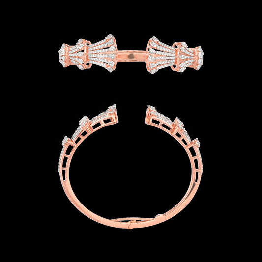 18K Rose Gold Diamond Kada - 2.943ct VVS-VS-HI