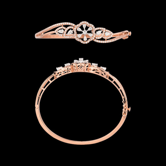 18K Rose Gold Diamond Kada - 1.563ct VS-SI-EF
