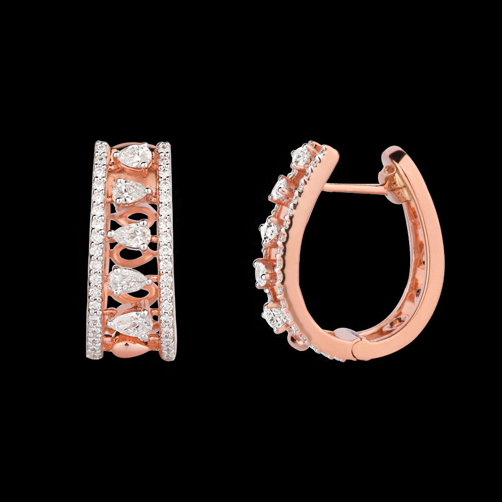 18K Rose Gold Diamond Earrings - 1.49ct VVS-VS-EF