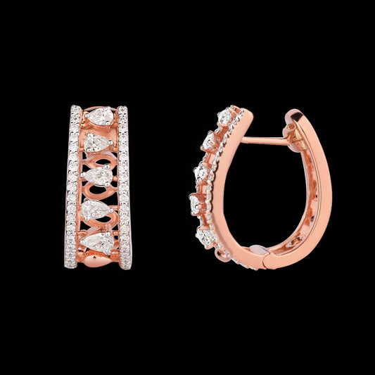 18K Rose Gold Diamond Earrings - 1.49ct VVS-VS-EF