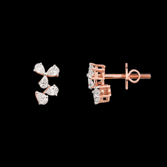 18K Rose Gold Diamond Earrings - 0.447ct VS-SI-EF