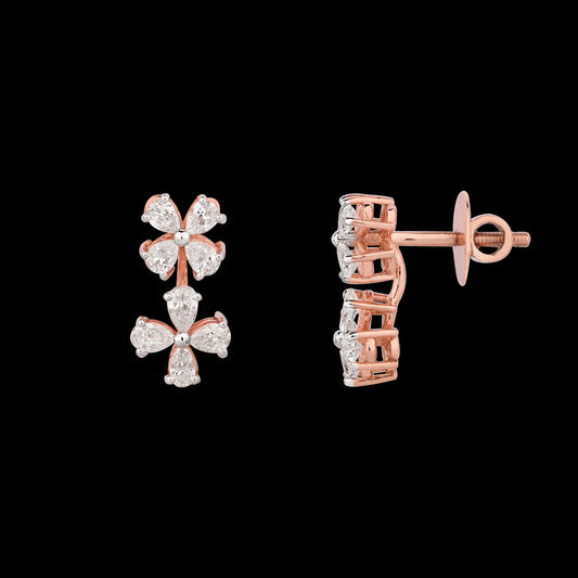 18K Rose Gold Diamond Earrings - 0.79ct VS-SI-EF