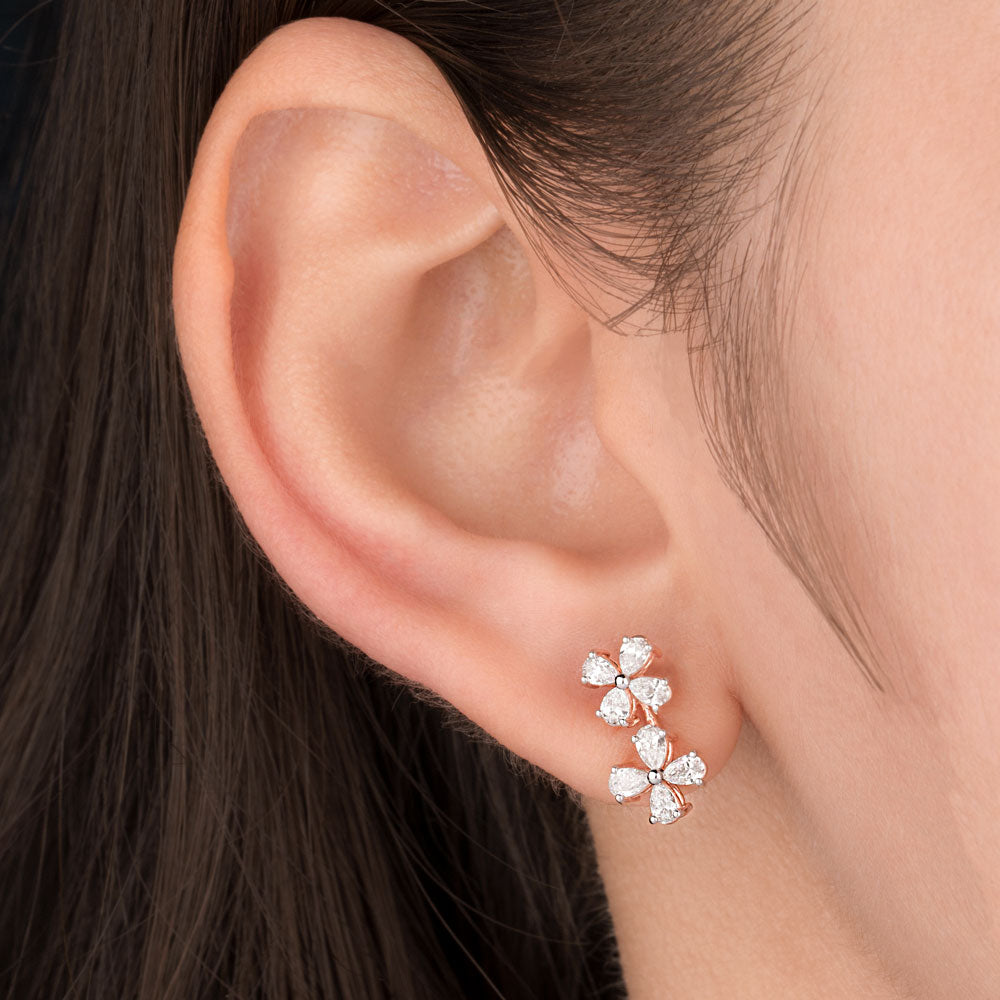 18K Rose Gold Diamond Earrings - 0.79ct VS-SI-EF
