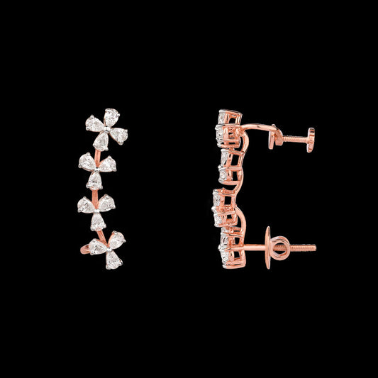 18K Rose Gold Diamond Earrings - 1.181ct VS-SI-EF