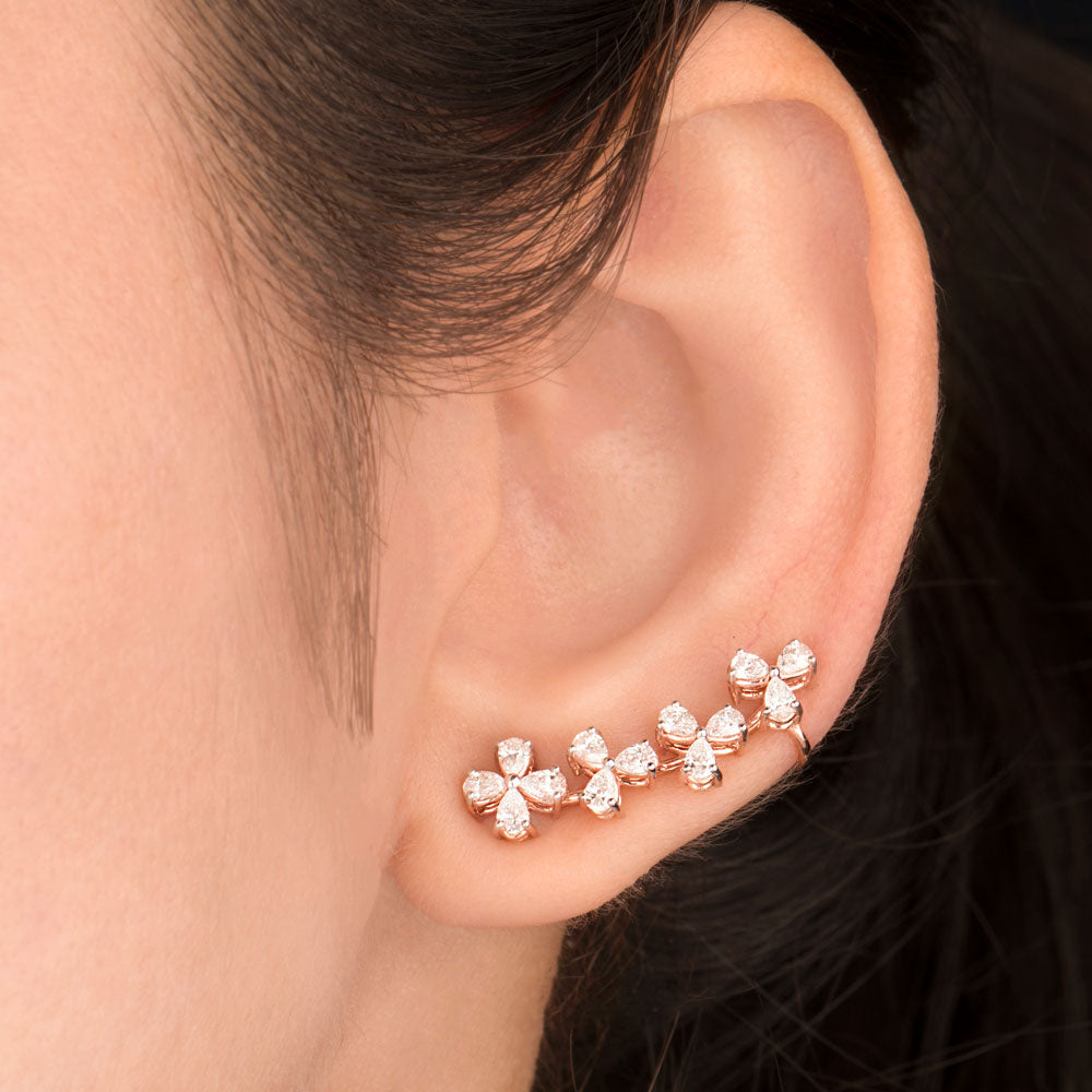 18K Rose Gold Diamond Earrings - 1.181ct VS-SI-EF
