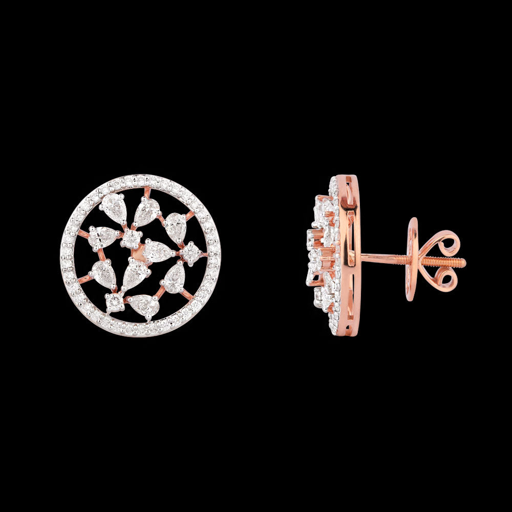 18K Rose Gold Diamond Earrings - 1.981ct VVS-VS-EF
