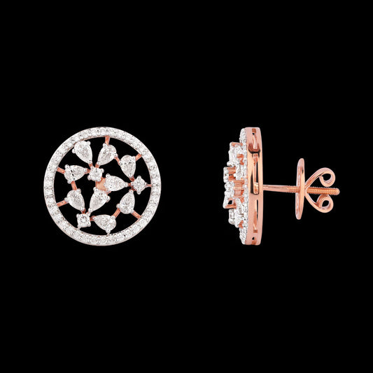 18K Rose Gold Diamond Earrings - 1.981ct VVS-VS-EF