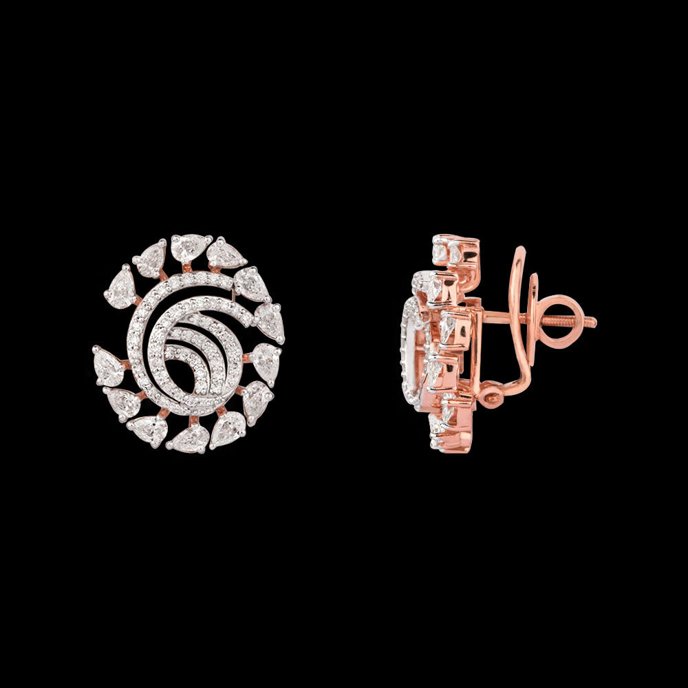 18K Rose Gold Diamond Earrings - 2.524ct VS-SI-EF