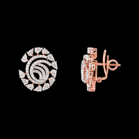 18K Rose Gold Diamond Earrings - 2.524ct VS-SI-EF