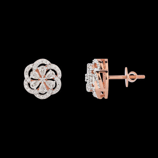 18K Rose Gold Diamond Earrings - 1.291ct VVS-VS-HI