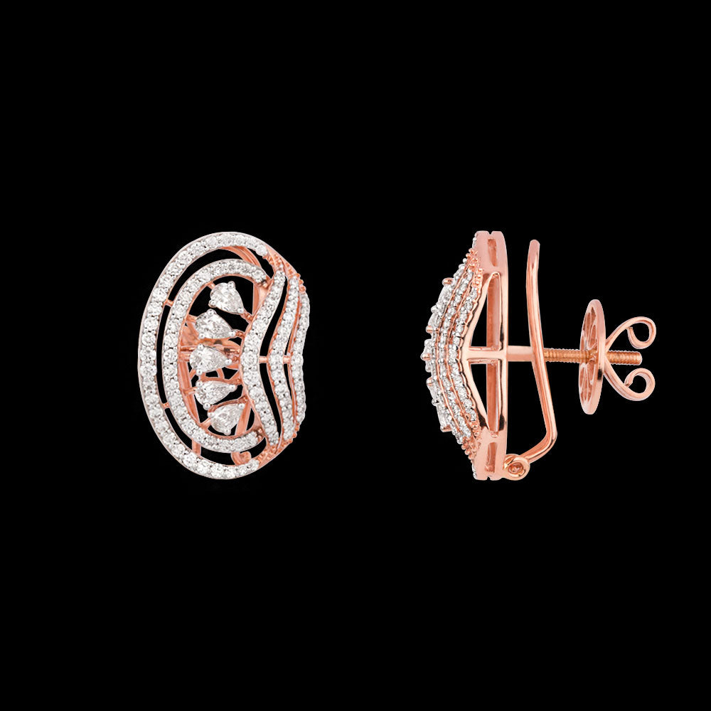 18K Rose Gold Diamond Earrings - 2.069ct VVS-VS-HI