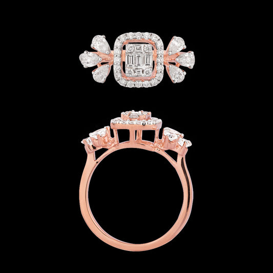 18K Rose Gold Diamond Ring - 0.783ct VVS-VS-EF