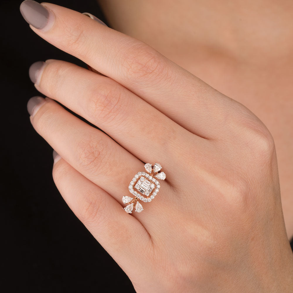 18K Rose Gold Diamond Ring - 0.783ct VVS-VS-EF