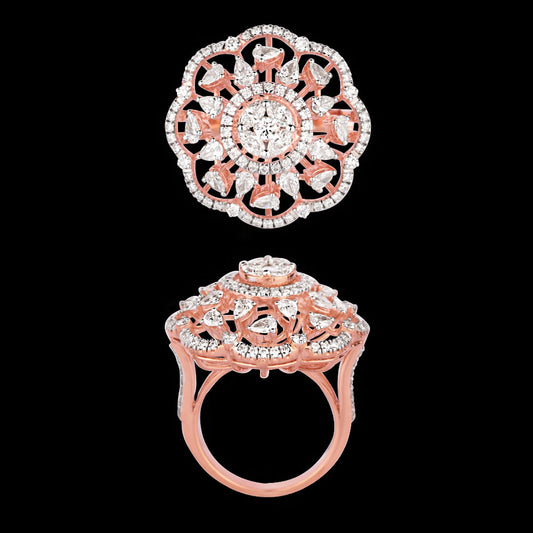18K Rose Gold Diamond Ring - 2.21ct VVS-VS-EF