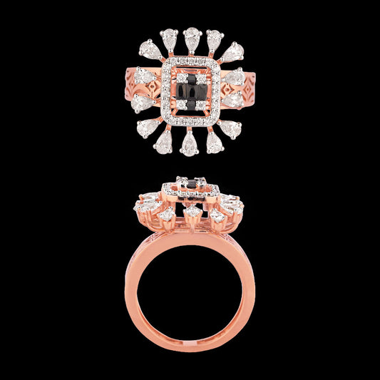 18K Rose Gold Diamond Ring - 1.169ct VS-SI-EF with Colour Stones